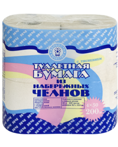 Бумага туалетная на гильзе, с тиснением и перфорацией, 4/2 рулона