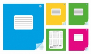 Тетрадь школьная (170*205) Серия "Однотонные" (в клетку) 12 листов зак. 1417-19