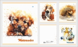 Тетрадь общая (170*205) Акварель, зак. 124-19, клетка, 48 л